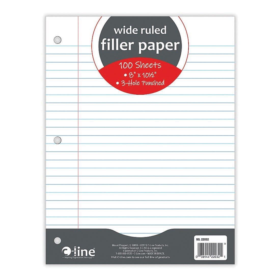 Wide Ruled 3 Hole Punched Filler Paper 100 Sheet Package wide-ruled-3-hole-punched-filler-paper-100-sheet-package