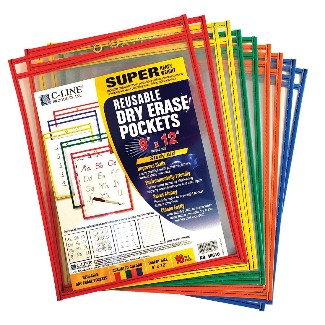 10 Super Heavy Weight Reusable Dry Erase Pockets