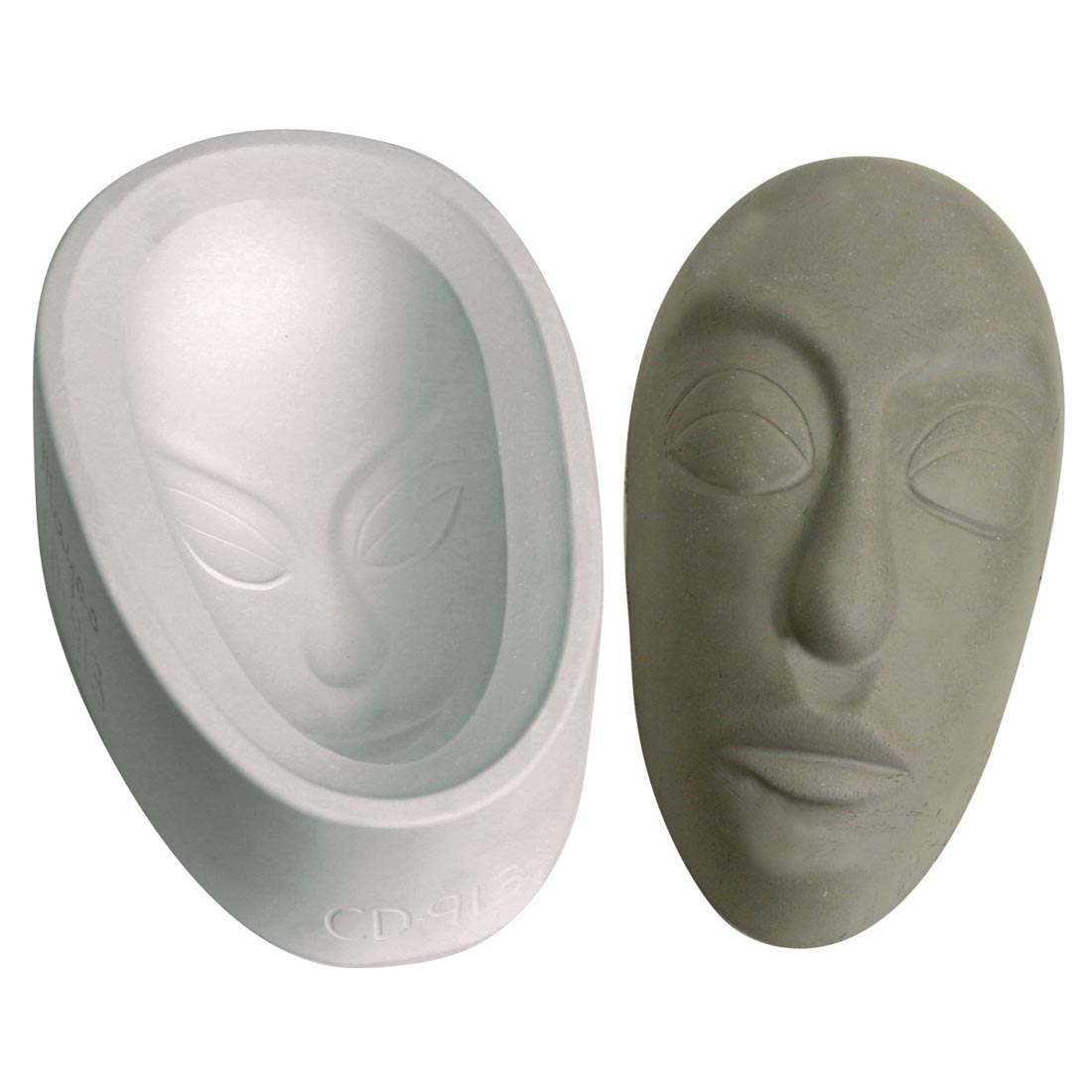 Mayco African Mask Plain Mold with sample clay face