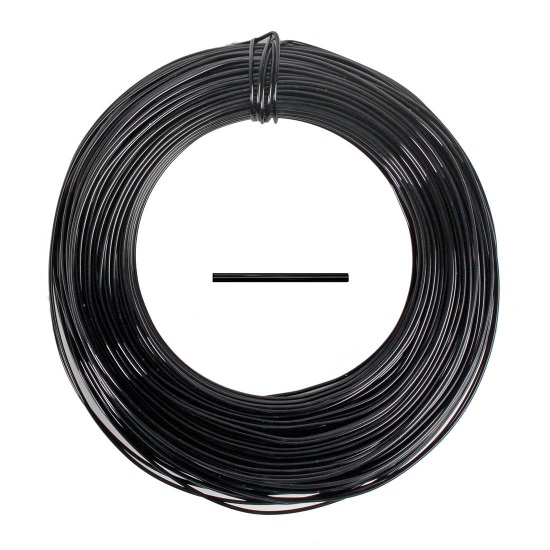 Bundle of Parawire Black Aluminum Wire with inset picture to show thickness
