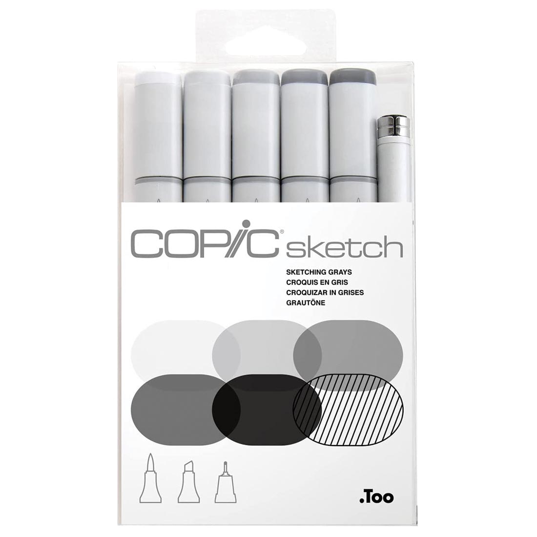 COPIC Sketch Markers 6-Count Sketching Grays Set