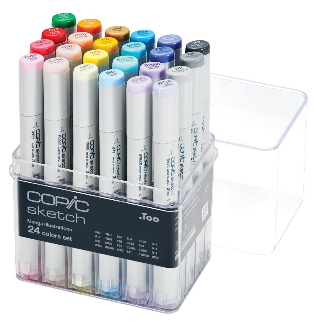 COPIC Sketch Markers 24-Color Manga Illustrations Set with package lid off