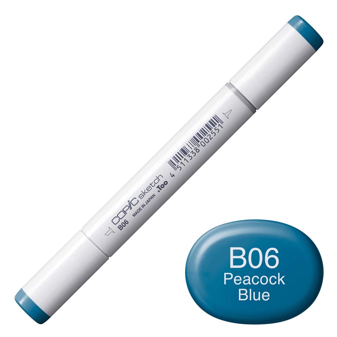 COPIC Sketch Marker with a color swatch and text of B06 Peacock Blue