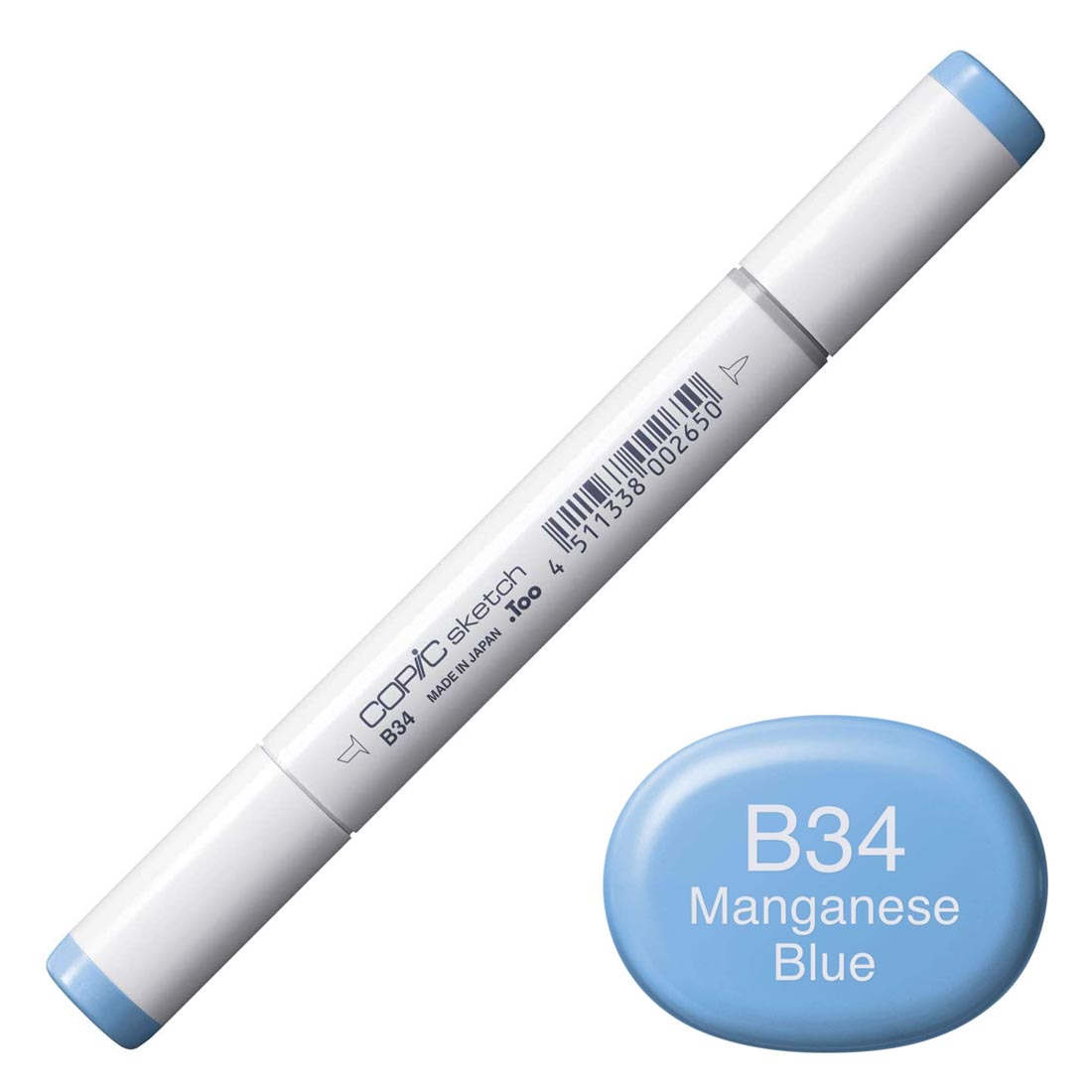 COPIC Sketch Marker with a color swatch and text of B34 Manganese Blue