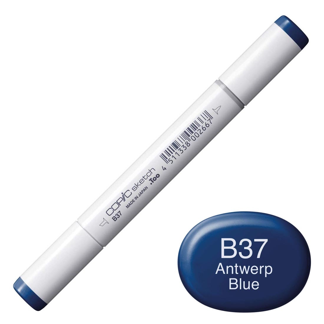 COPIC Sketch Marker with a color swatch and text of B37 Antwerp Blue