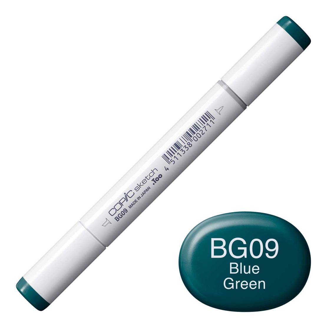 COPIC Sketch Marker with a color swatch and text of BG09 Blue Green