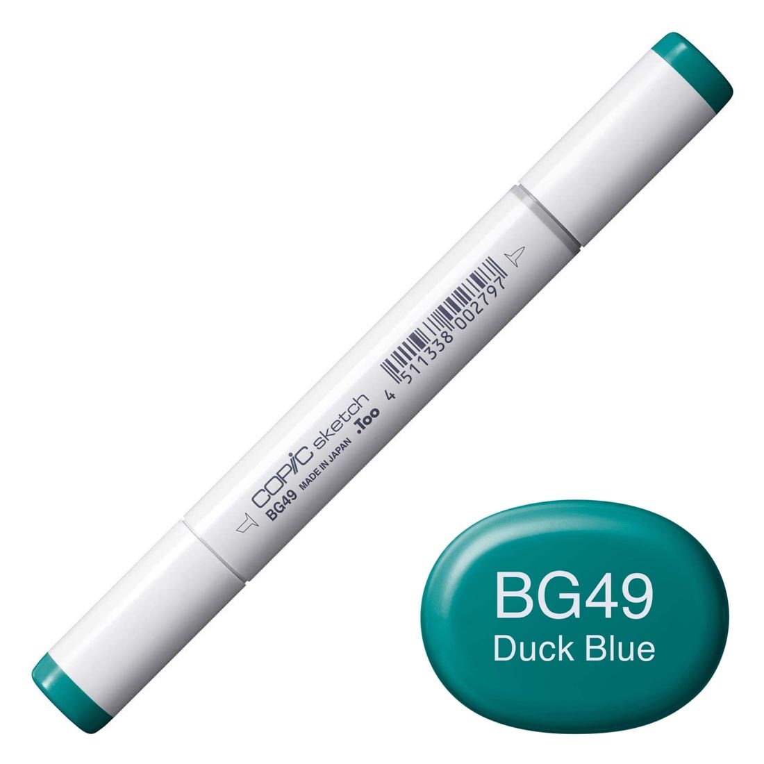 COPIC Sketch Marker with a color swatch and text of BG49 Duck Blue