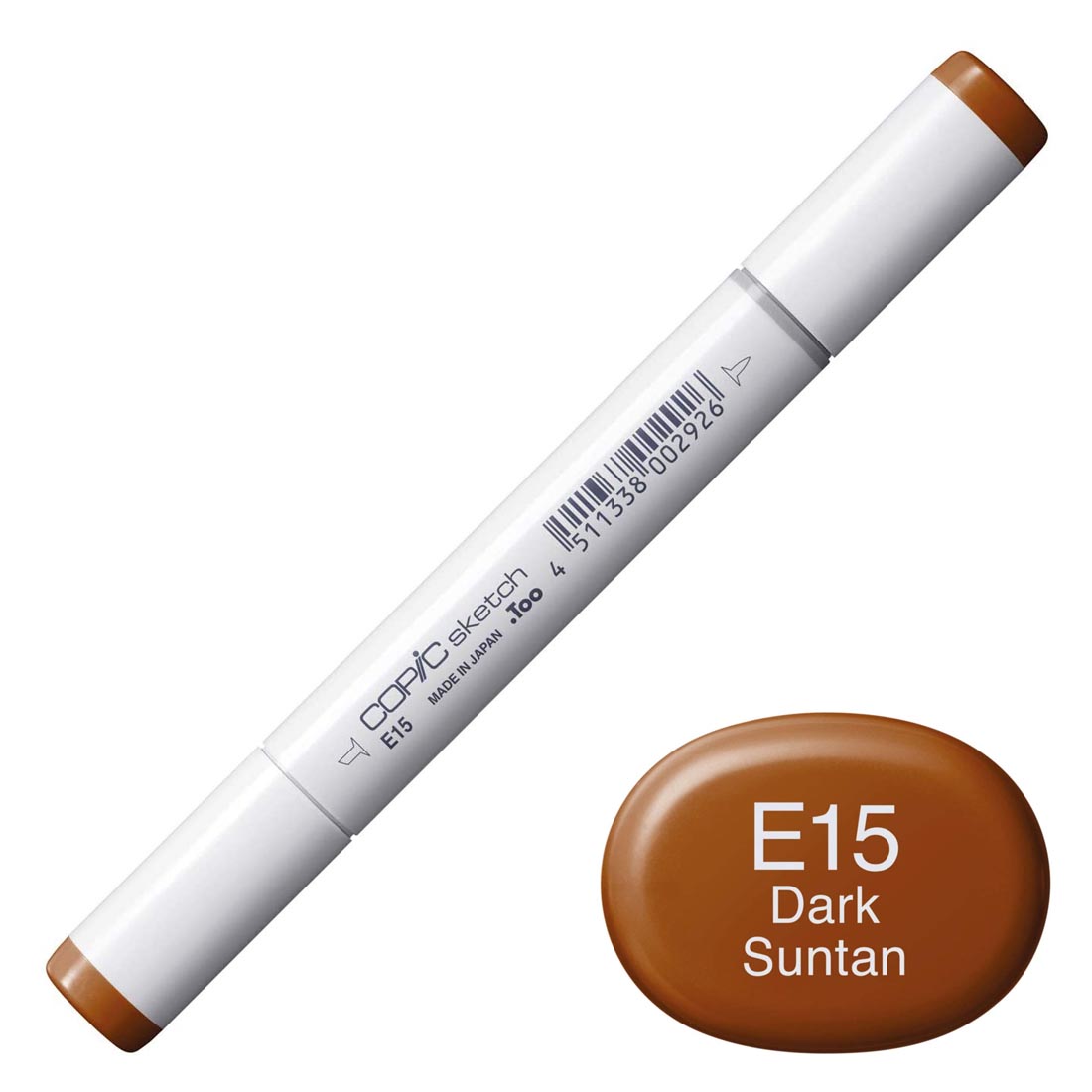 COPIC Sketch Marker with a color swatch and text of E15 Dark Suntan
