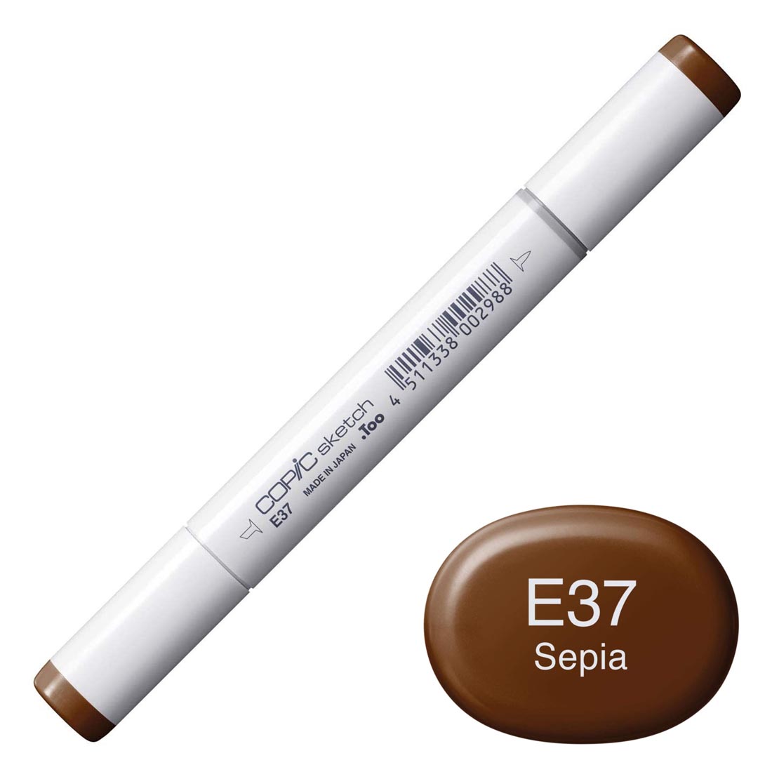 COPIC Sketch Marker with a color swatch and text of E37 Sepia