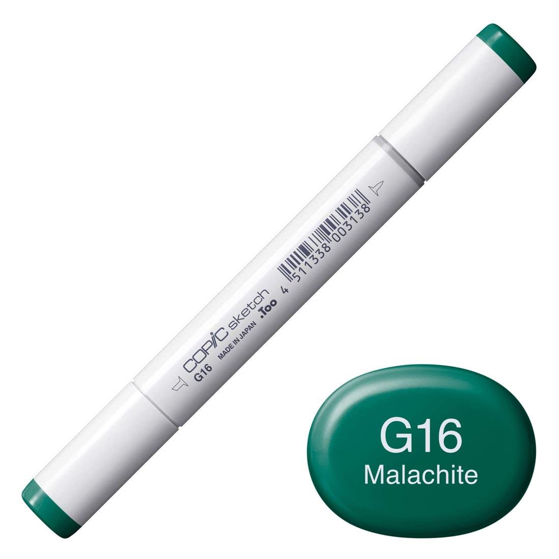 COPIC Sketch Marker with a color swatch and text of G16 Malachite