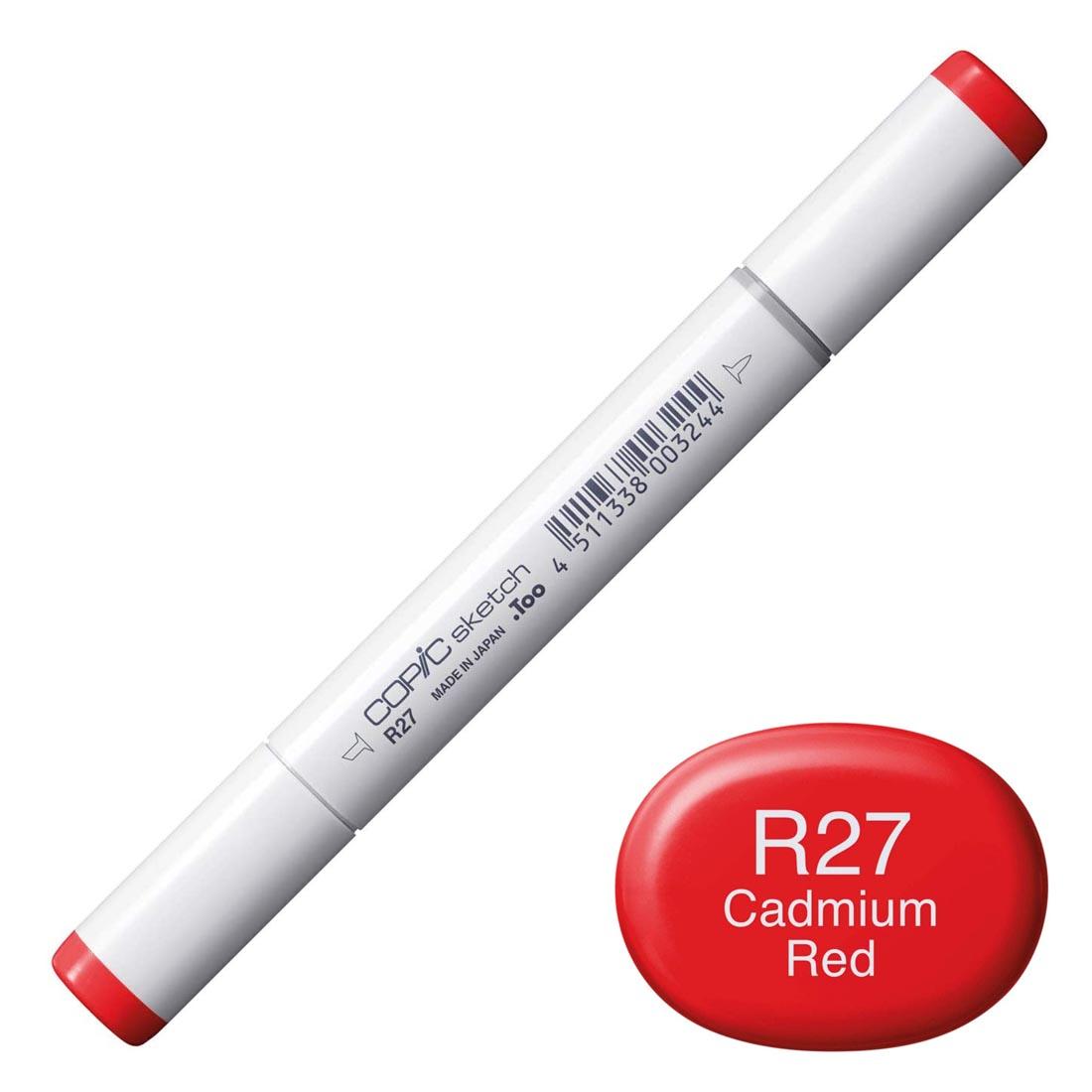 COPIC Sketch Marker with a color swatch and text of R27 Cadmium Red