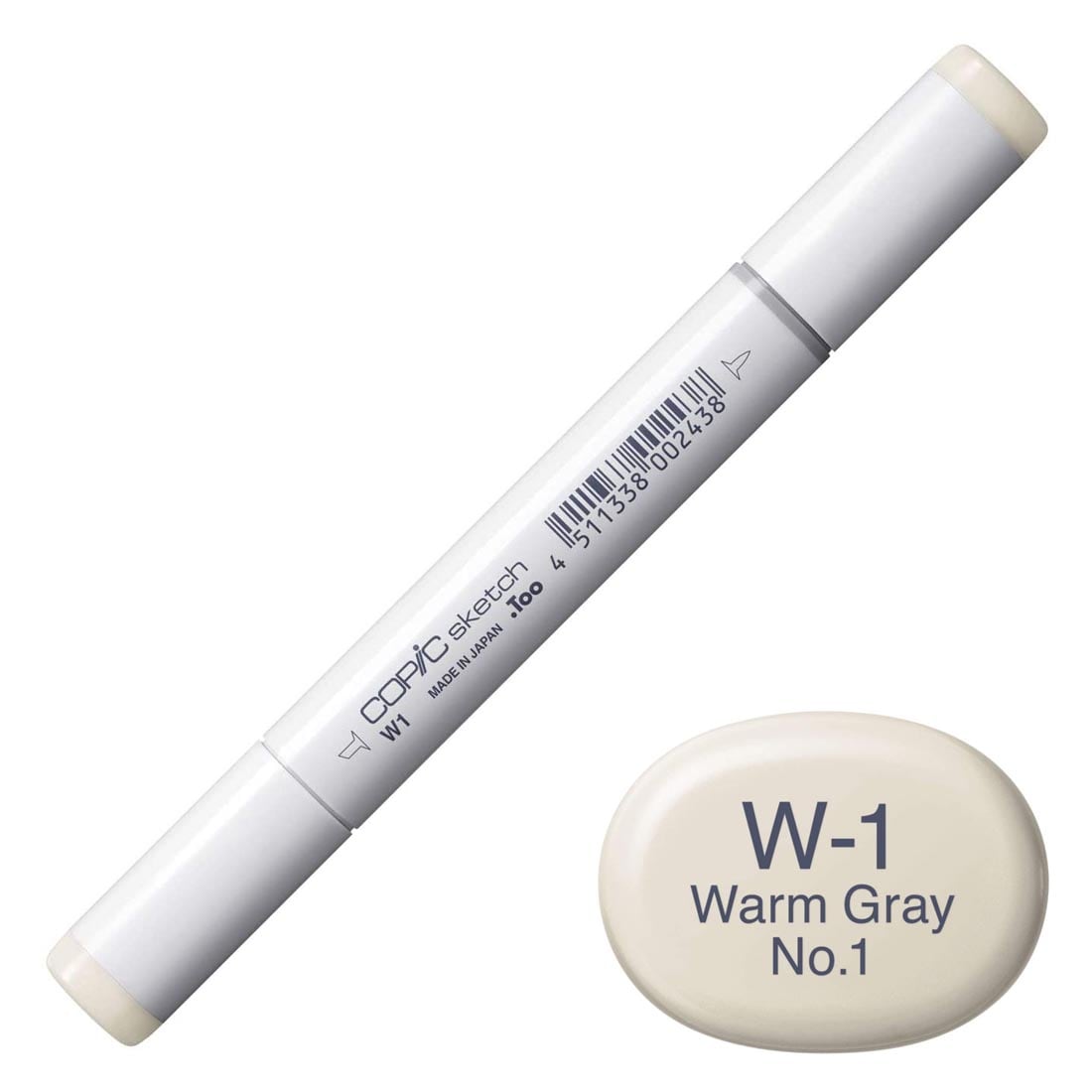 COPIC Sketch Marker with a color swatch and text of W-1 Warm Gray No.1