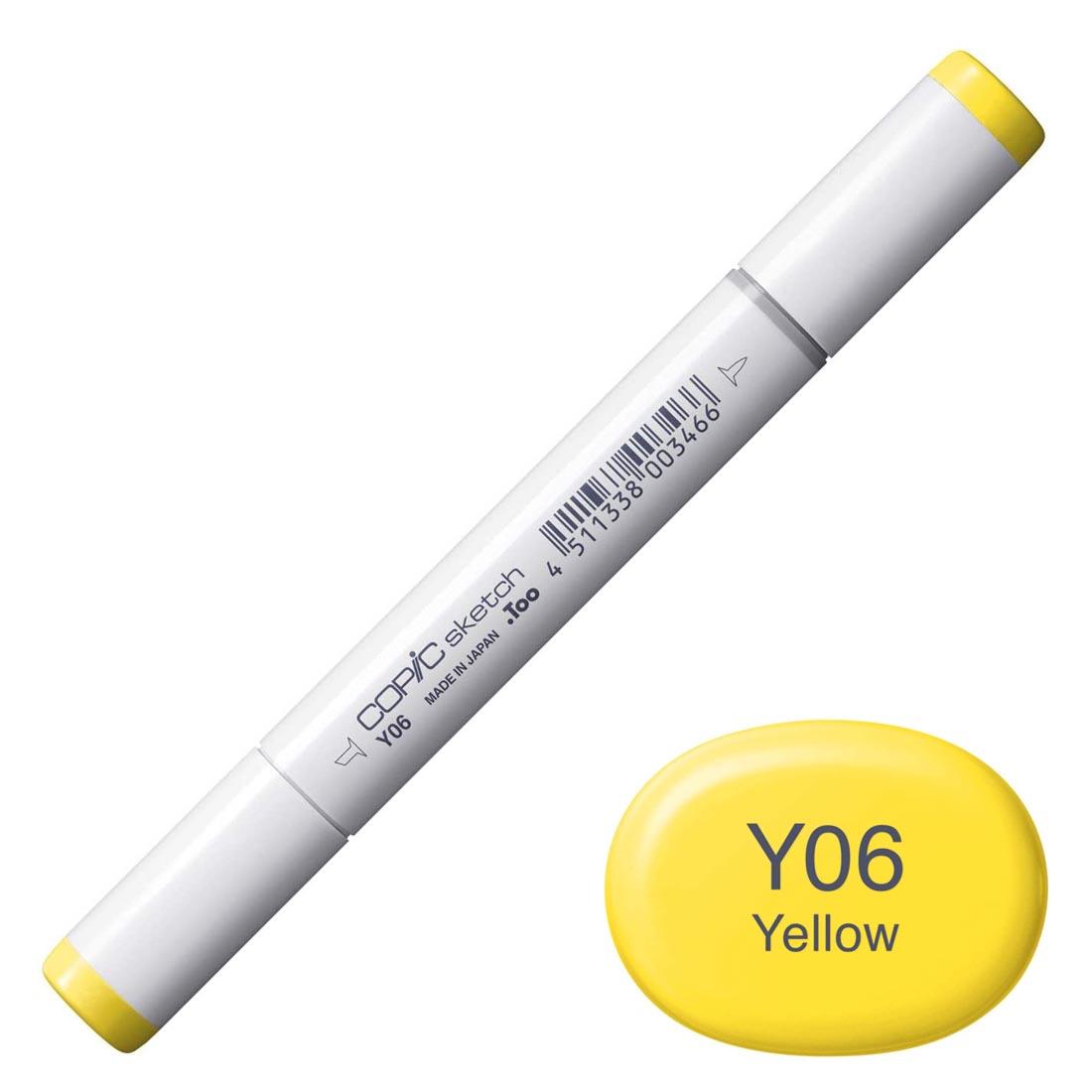 COPIC Sketch Marker with a color swatch and text of Y06 Yellow