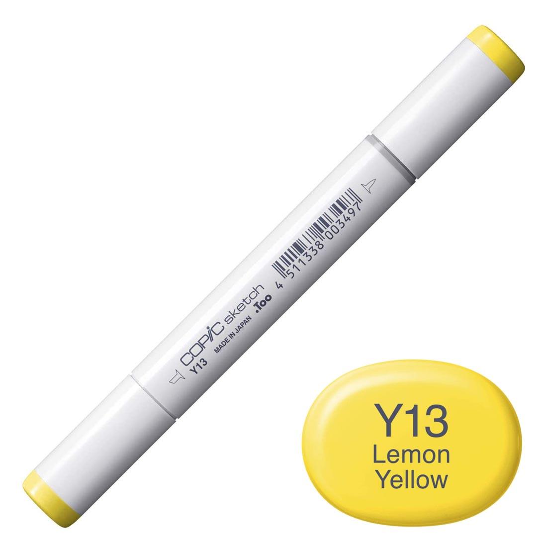 COPIC Sketch Marker with a color swatch and text of Y13 Lemon Yellow