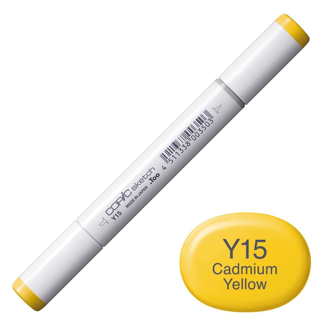 COPIC Sketch Marker with a color swatch and text of Y15 Cadmium Yellow