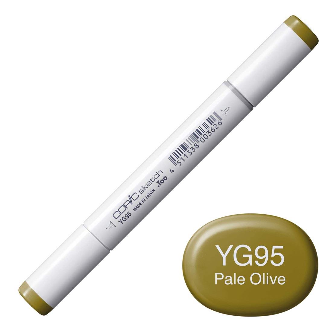 COPIC Sketch Marker with a color swatch and text of YG95 Pale Olive