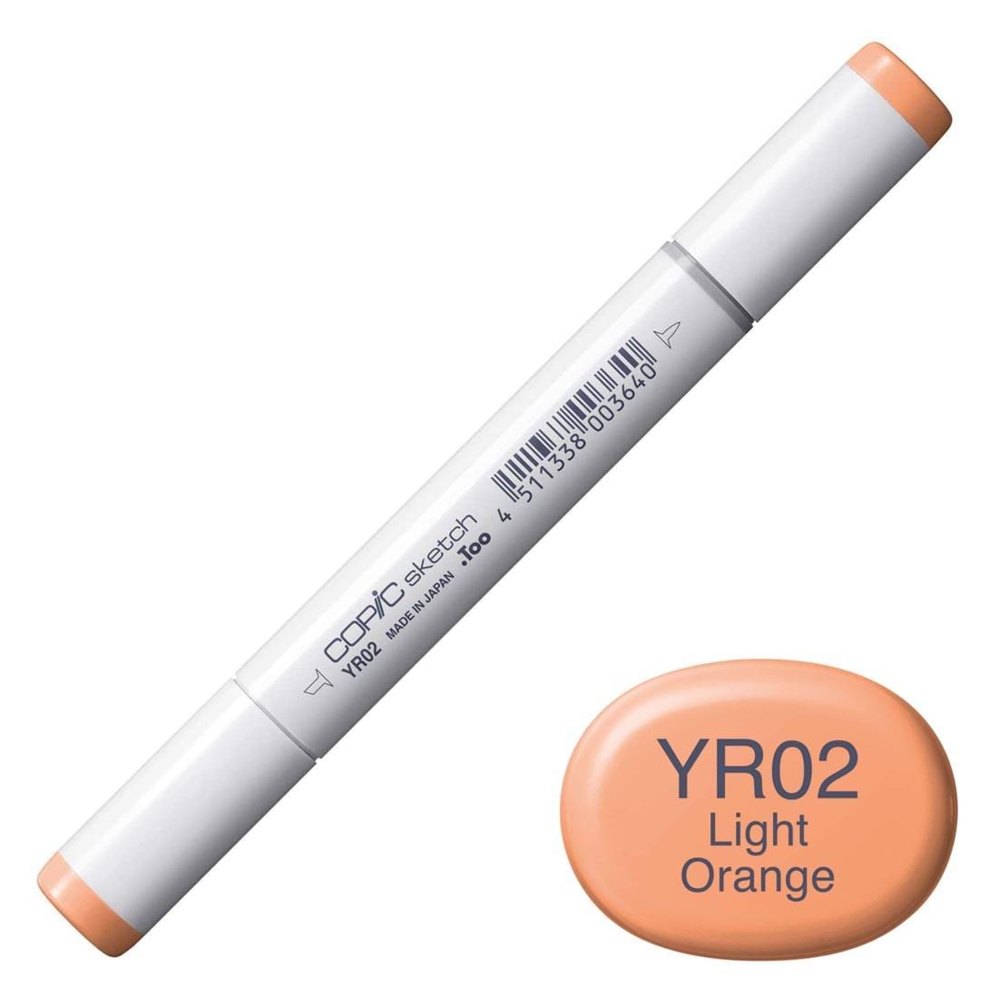 COPIC Sketch Marker with a color swatch and text of YR02 Light Orange