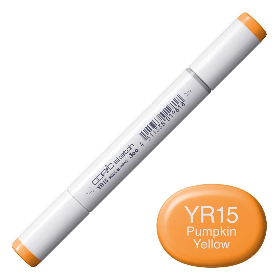 COPIC Sketch Marker with a color swatch and text of YR15 Pumpkin Yellow