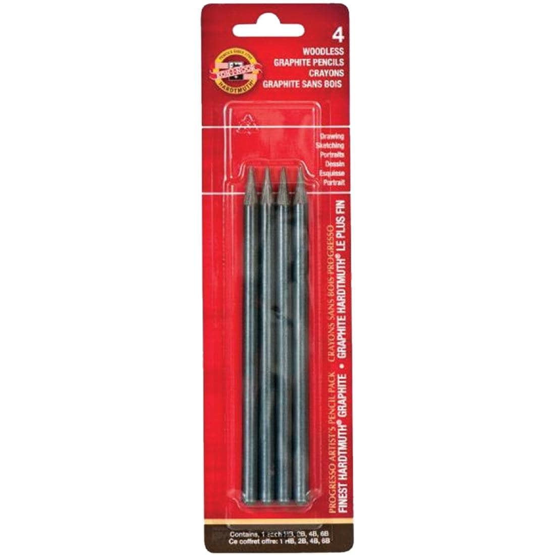 Four Koh-I-Noor Hardtmuth Woodless Graphite Pencils