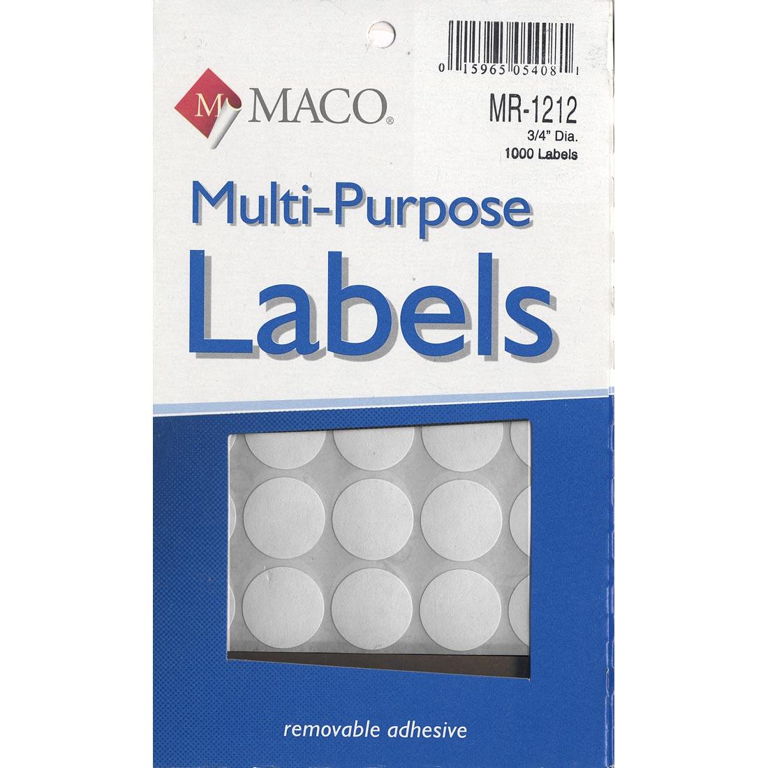 White Circle Multi-Purpose Labels