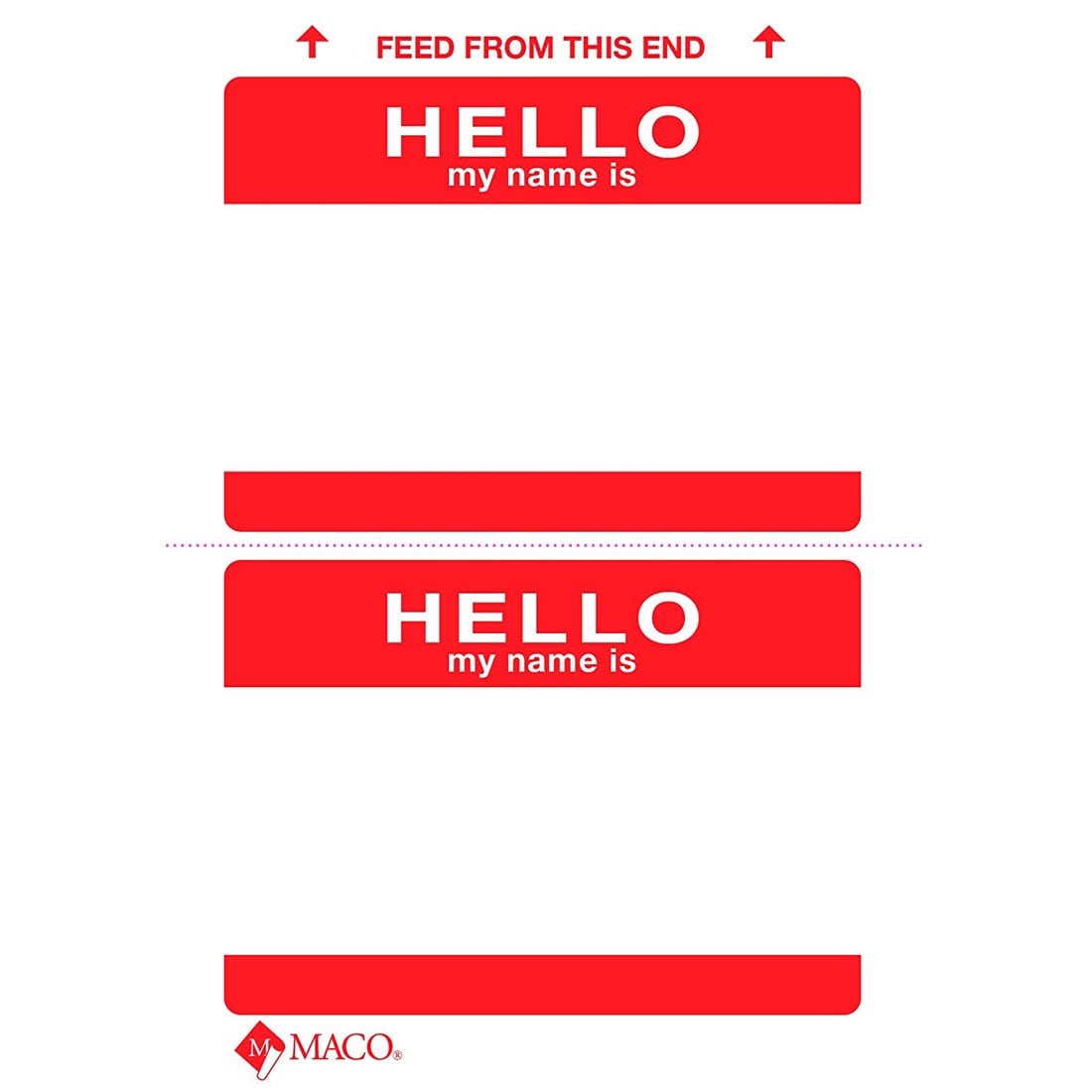 Red Hello My Name Is Badges