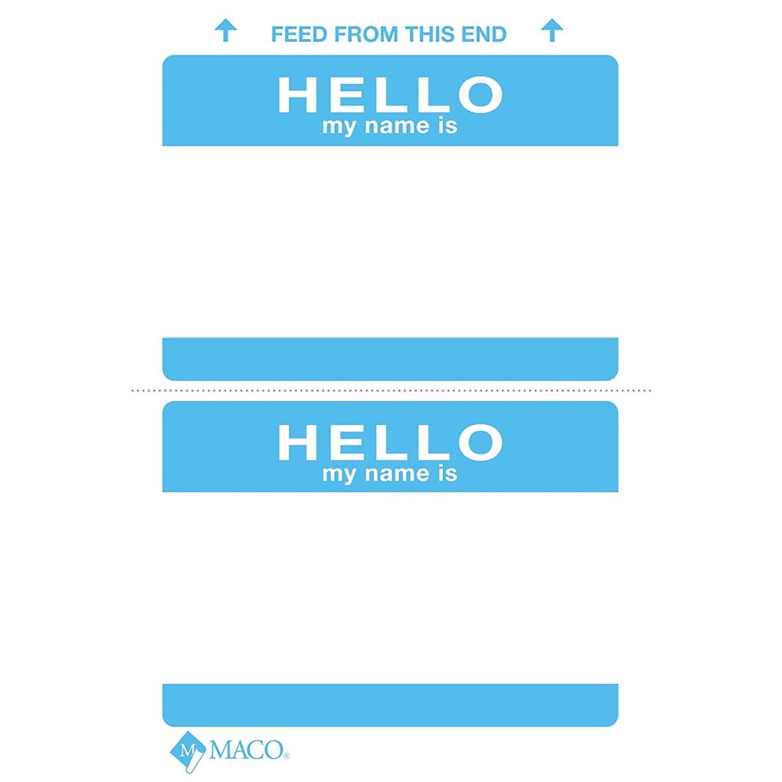 Light Blue Hello My Name Is Badges