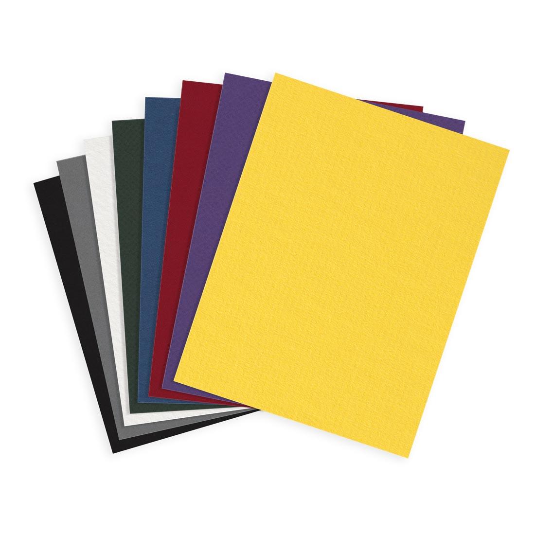 8 colored boards from the Crescent 8x10" Rainbow Colored Mat Boards Classroom Pack