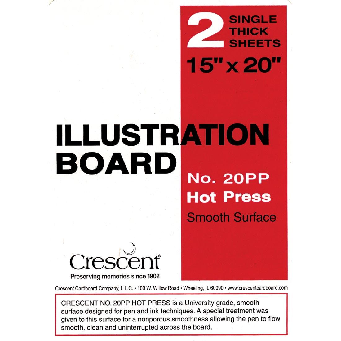 Crescent 99 Student Illustration Board, 15 x 20 Inches, White, Pack of 10