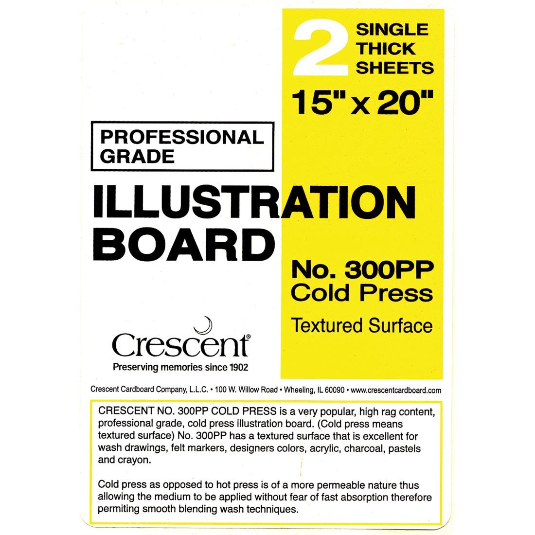 Crescent, Hot-Press Illustration Board, #20 Student Grade Multi-Media, 15  x 20