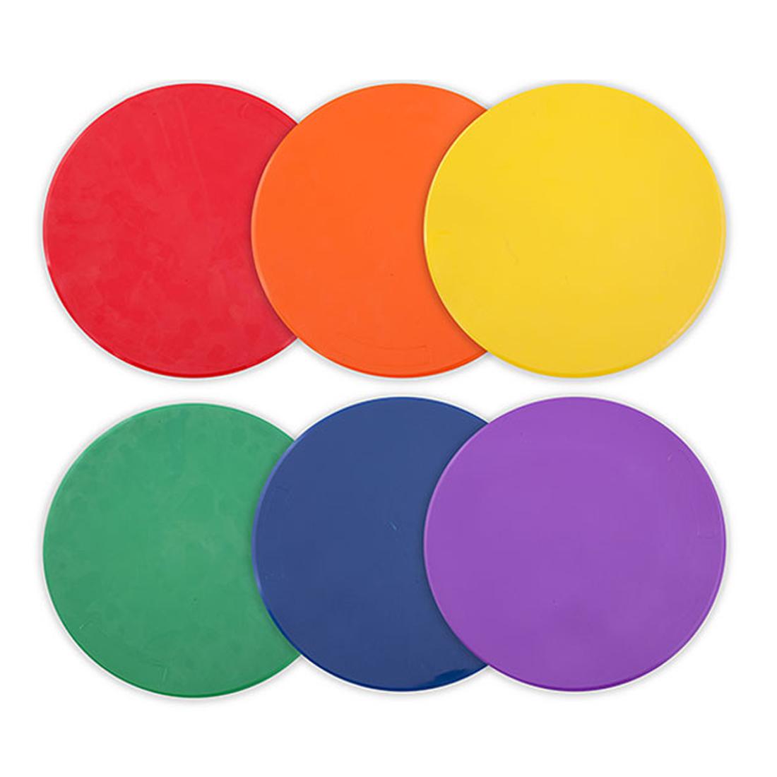 Six Colorful Floor Spot Markers