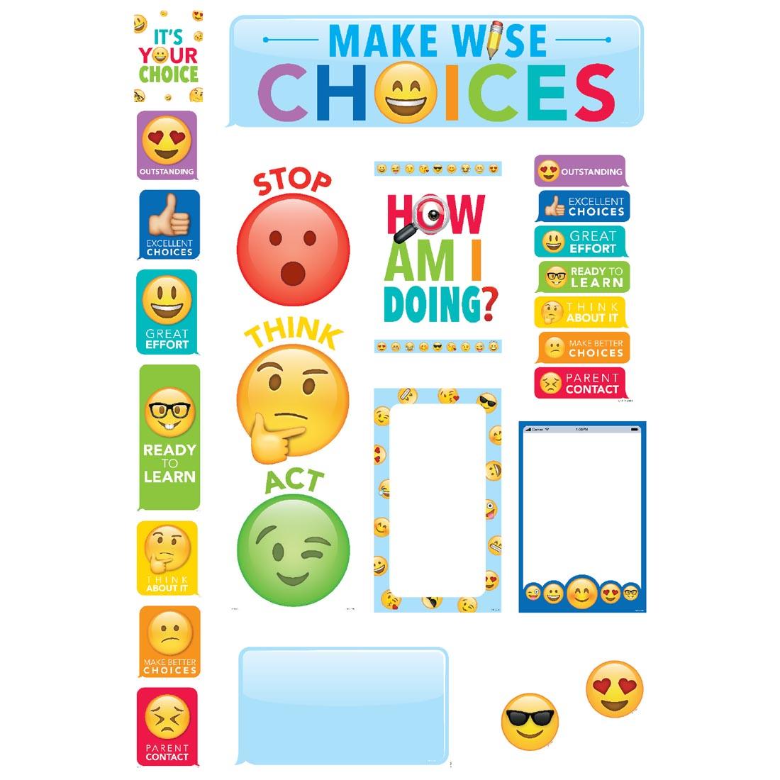 Emoji Fun Behavior Clip Chart Mini Bulletin Board Set
