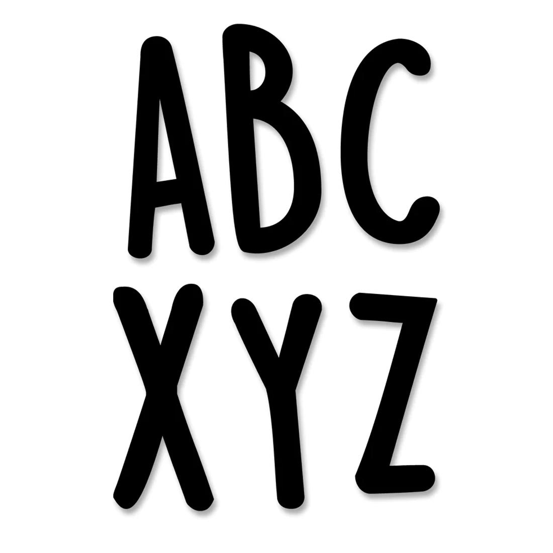 6 letters from the Core Decor Black Casual 2" Uppercase Letter Stickers By Creative Teaching Press
