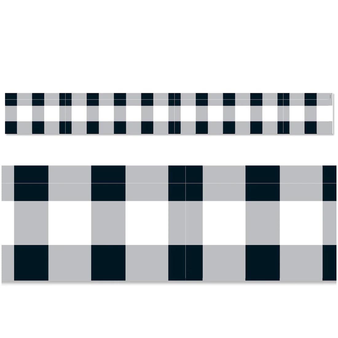 a full strip plus a close-up of Core Decor Buffalo Check EZ Border By Creative Teaching Press