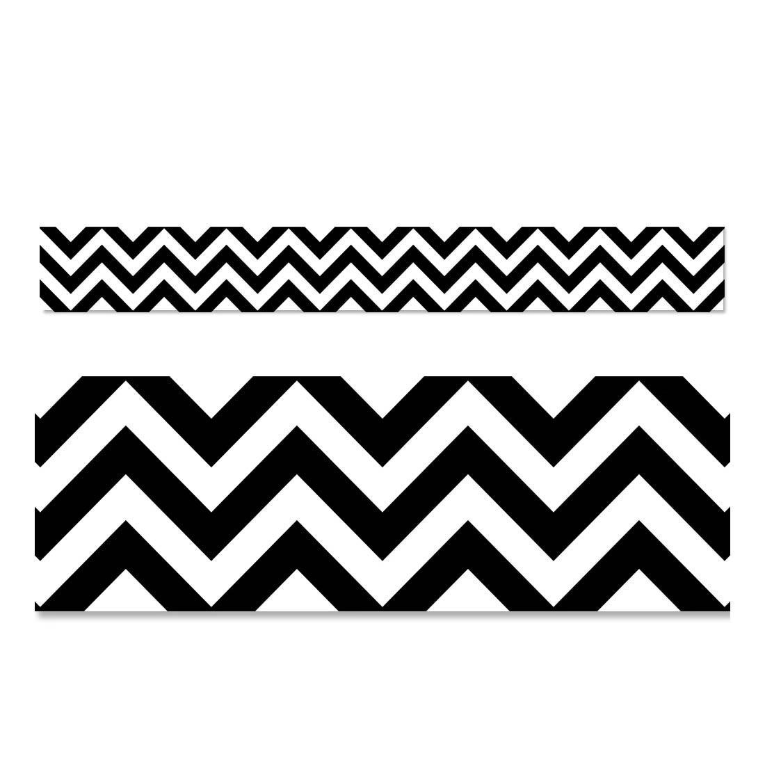 Black Chevron EZ Border features a black and white chevron pattern