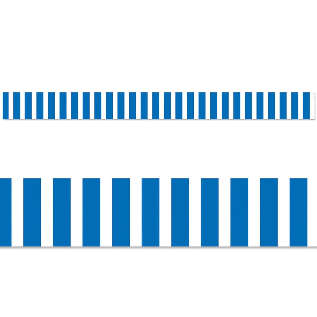 Royal Blue Bold Stripes EZ Border By Creative Teaching Press, with vertical blue and white stripes