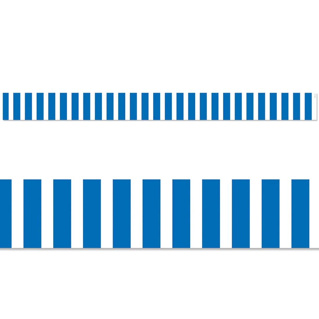 Royal Blue Bold Stripes EZ Border By Creative Teaching Press, with vertical blue and white stripes