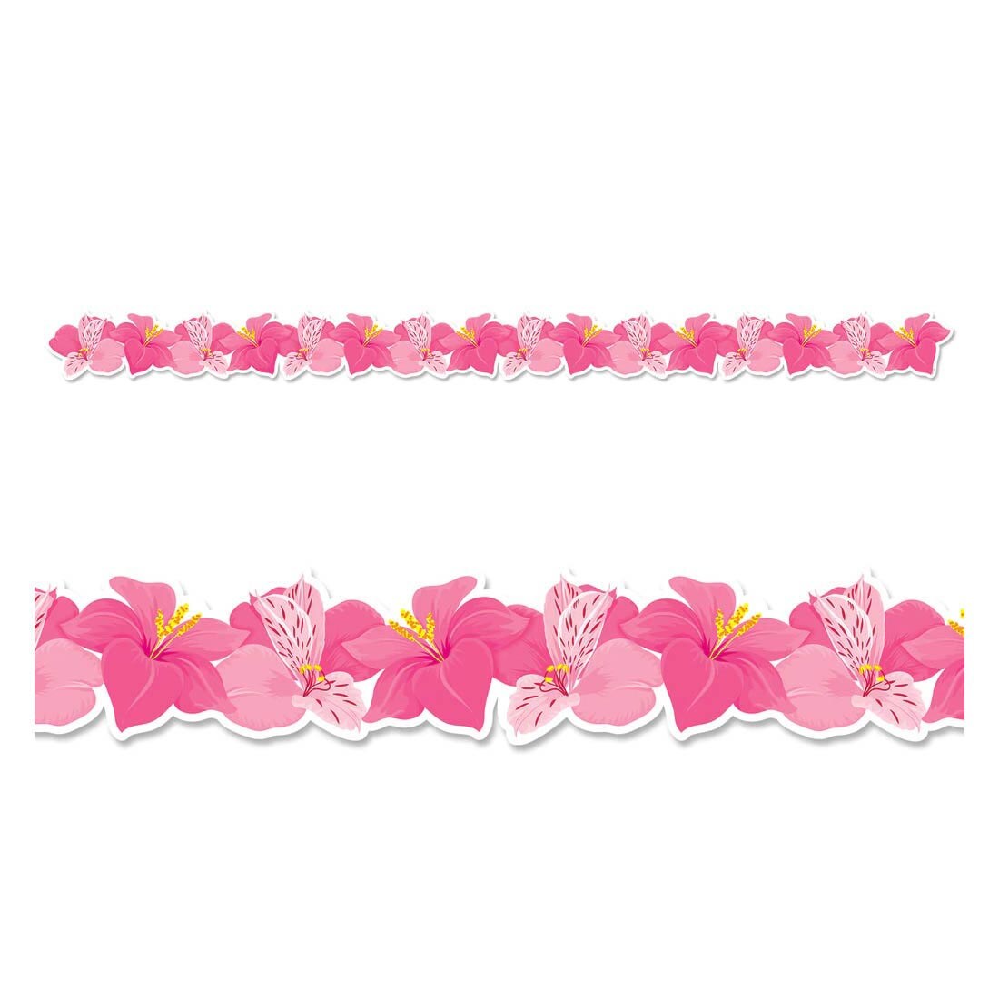 Palm Paradise Pink Blooms EZ Border features die-cut pink flowers