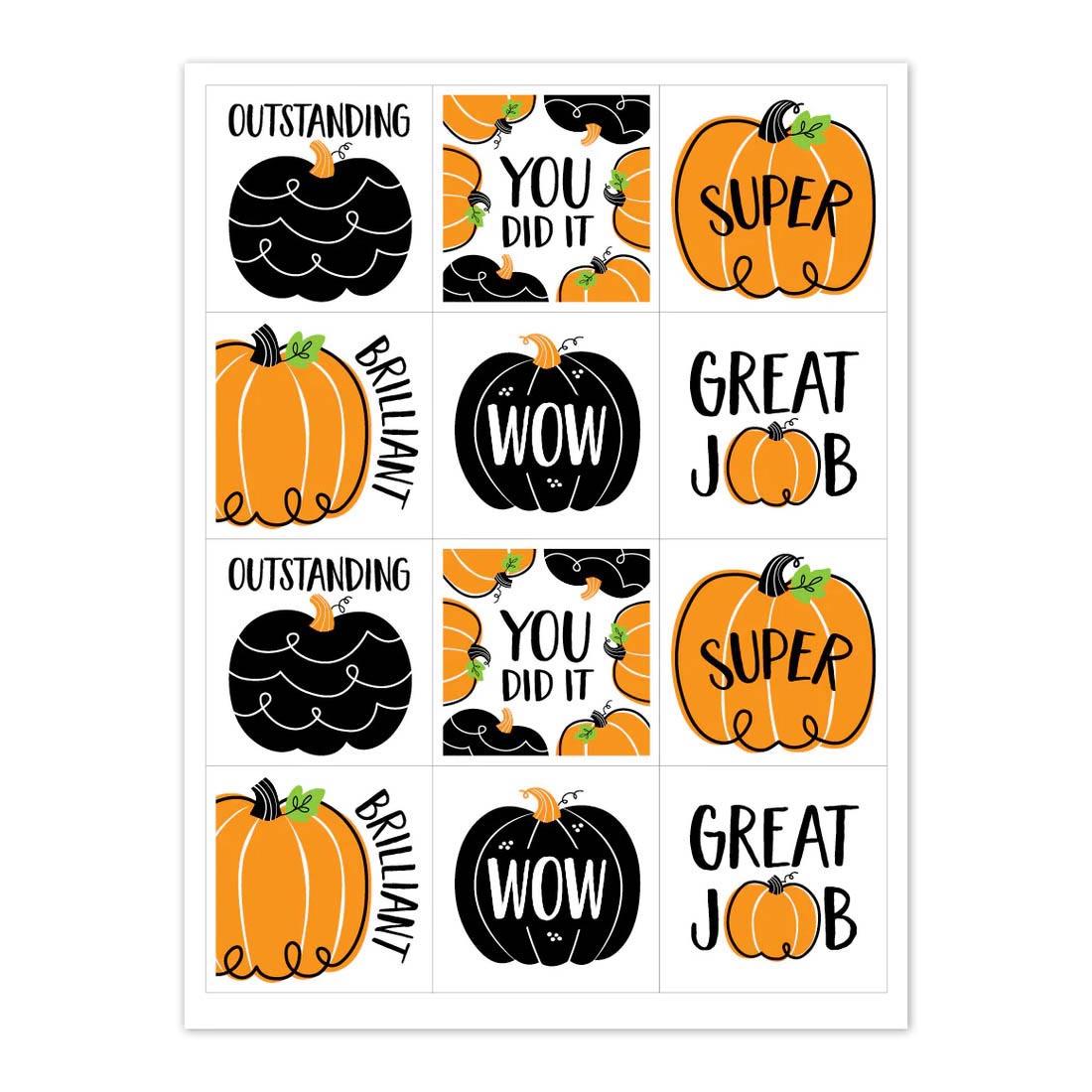 Doodle Pumpkin Rewards Stickers By Creative Teaching Press