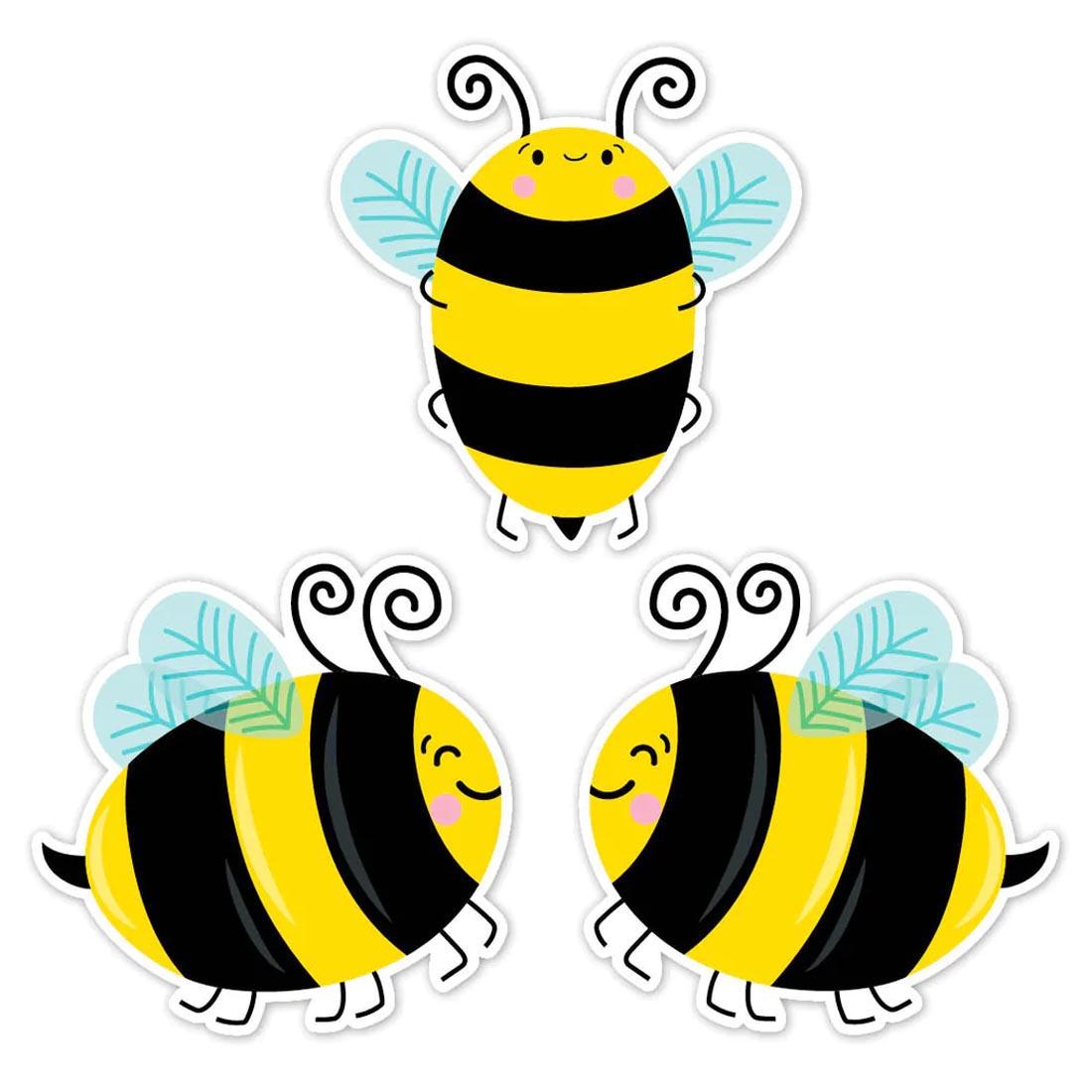 3 Busy Bees 6" Designer Cut-Outs By Creative Teaching Press