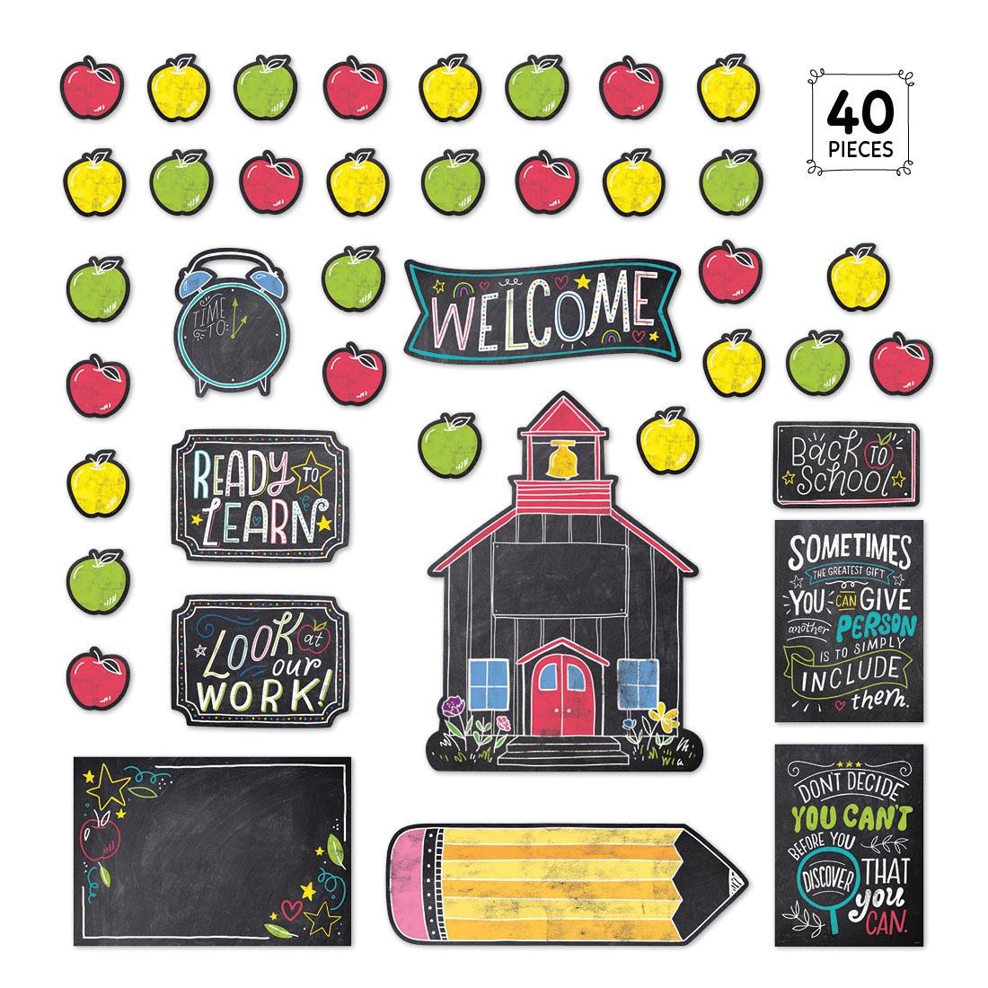 School Time Fun Bulletin Board Set from the Chalk It Up! Collection By Creative Teaching Press with the text 40 Pieces