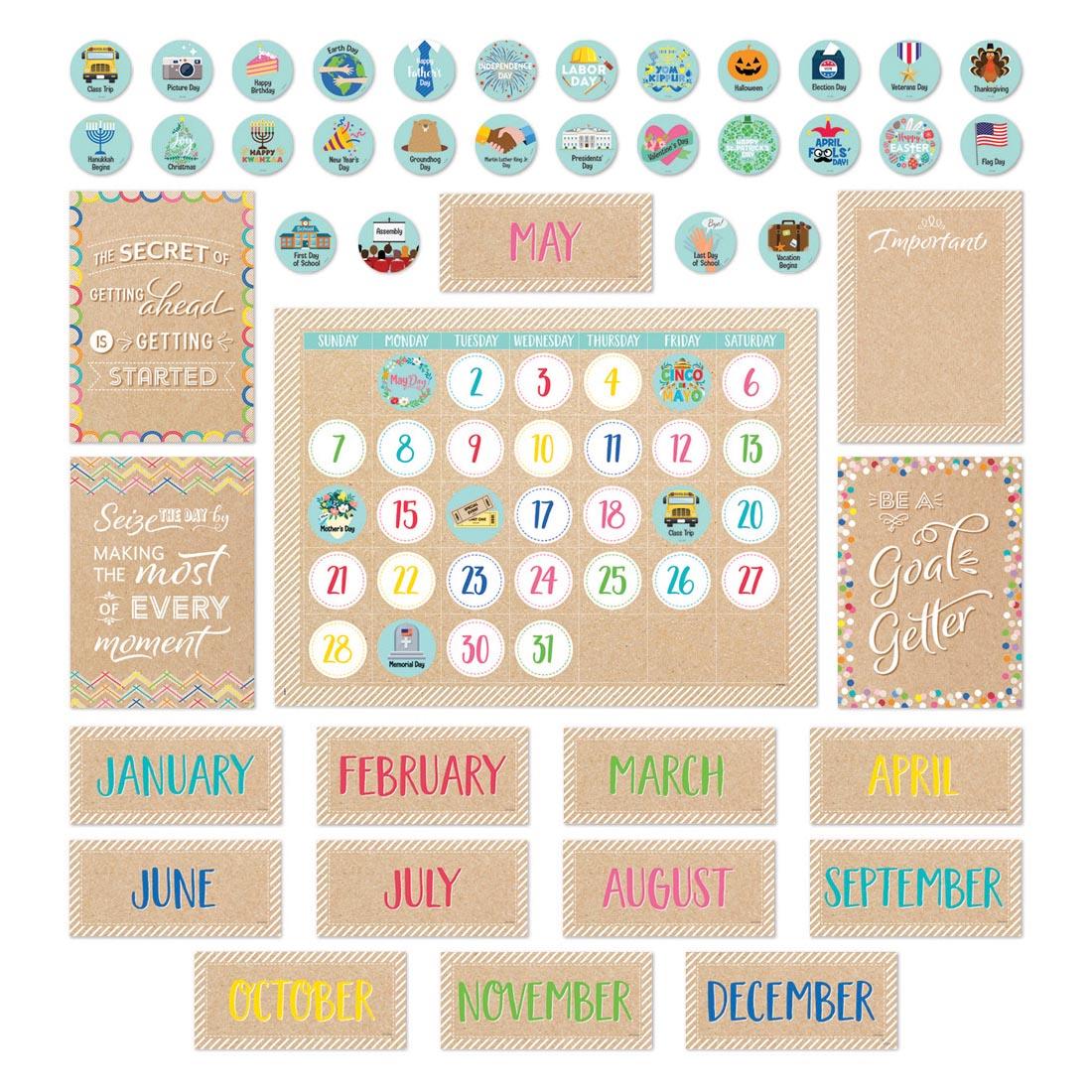 Calendar Bulletin Board Set from the Krafty Pop Collection By Creative Teaching Press