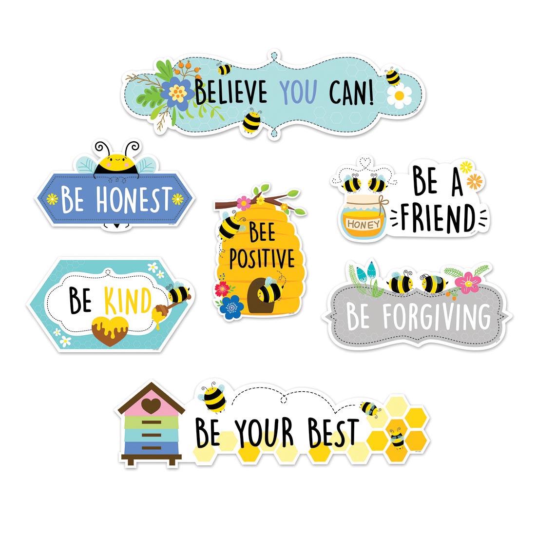 Bee Positive Mini Bulletin Board Set from the Busy Bees Collection By Creative Teaching Press