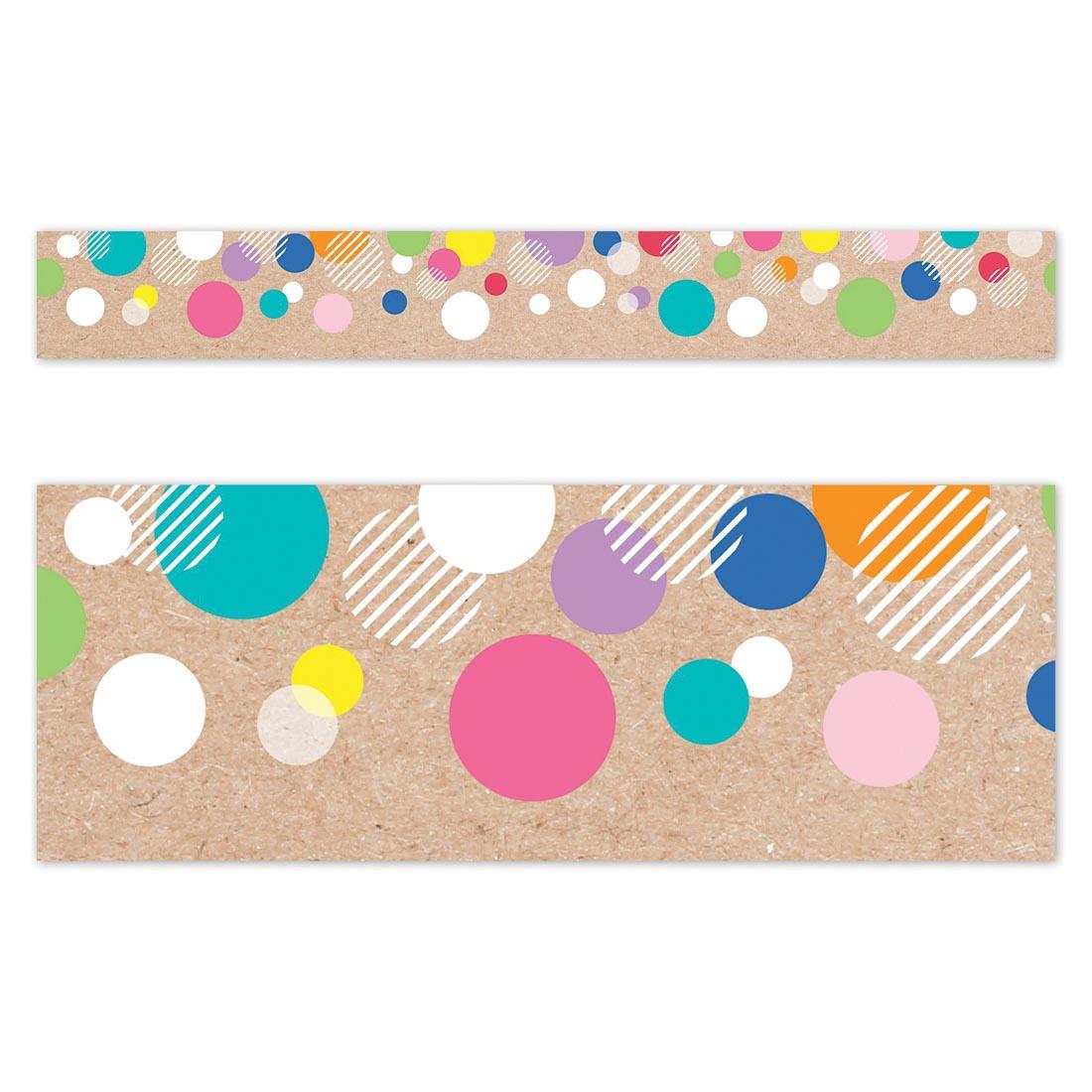 Full strip plus closeup of Colorful Kraft Bubbles EZ Border from the Krafty Pop Collection By Creative Teaching Press