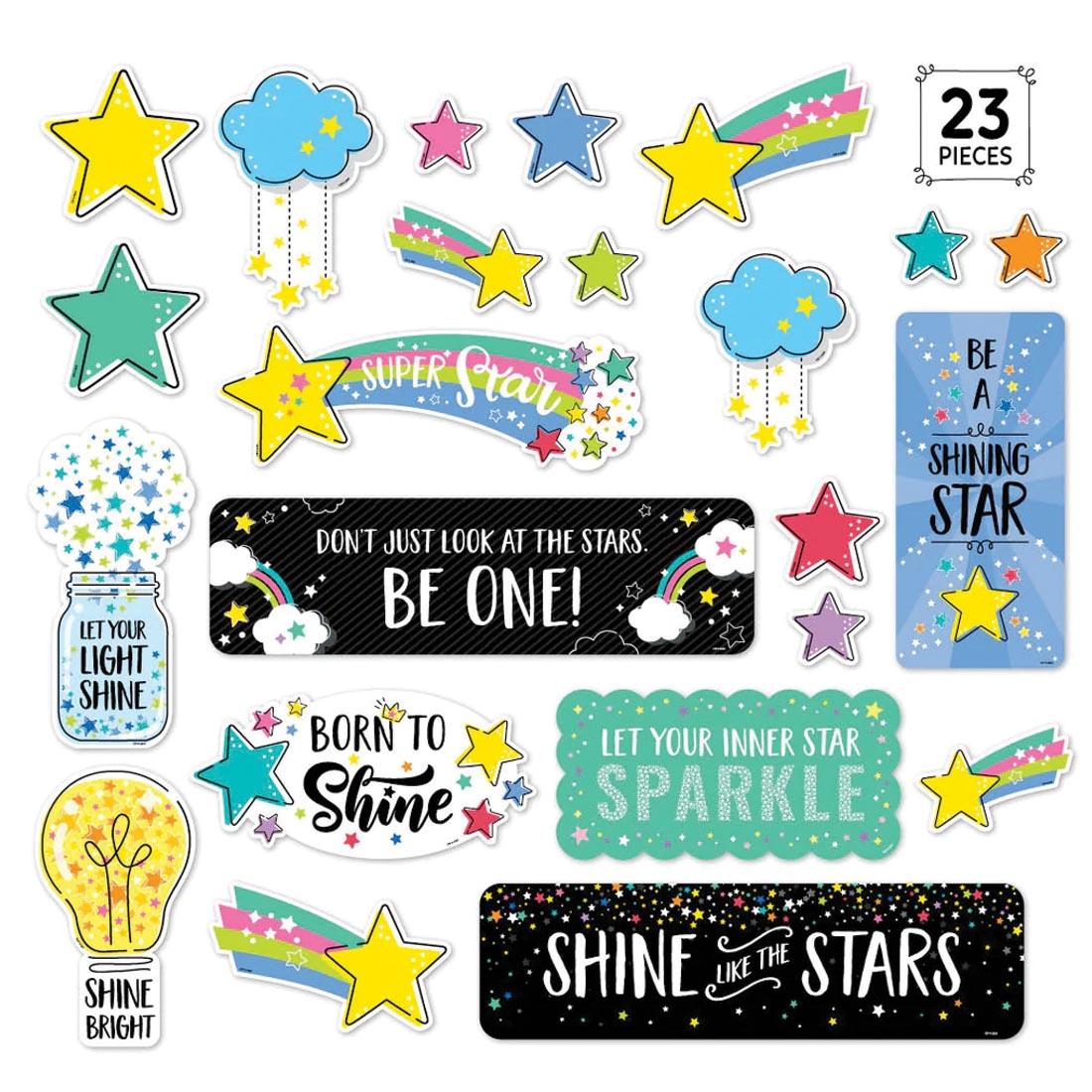 Positive Thinking Mini Bulletin Board Set from the Star Bright collection by Creative Teaching Press with the text 23 Pieces
