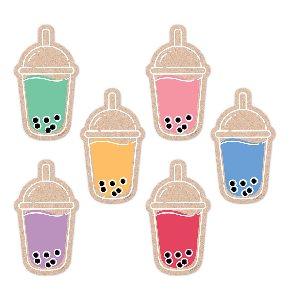 Six Boba Cups Designer Cut-Outs from the Krafty Pop collection by Creative Teaching Press