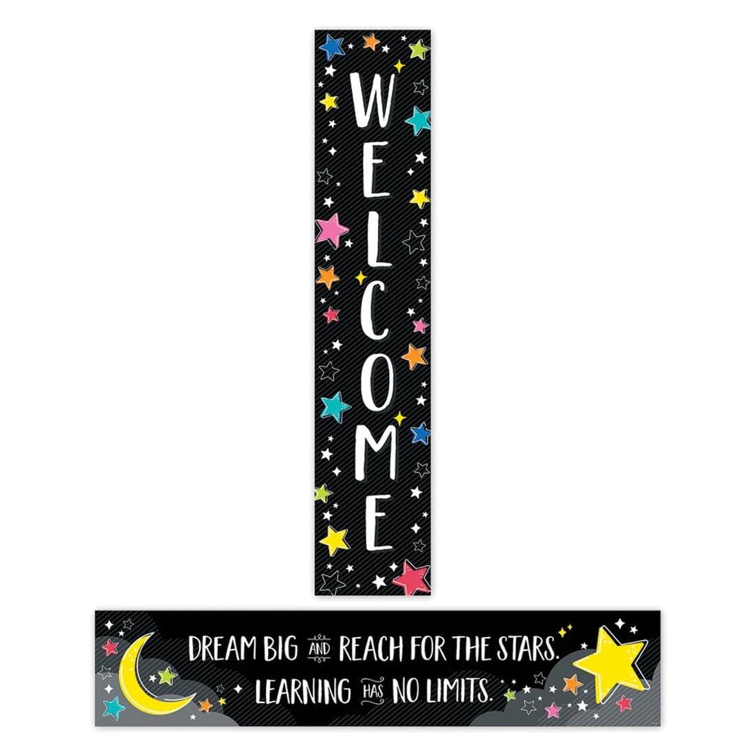 both sides of the Welcome Banner from the Star Bright collection by Creative Teaching Press