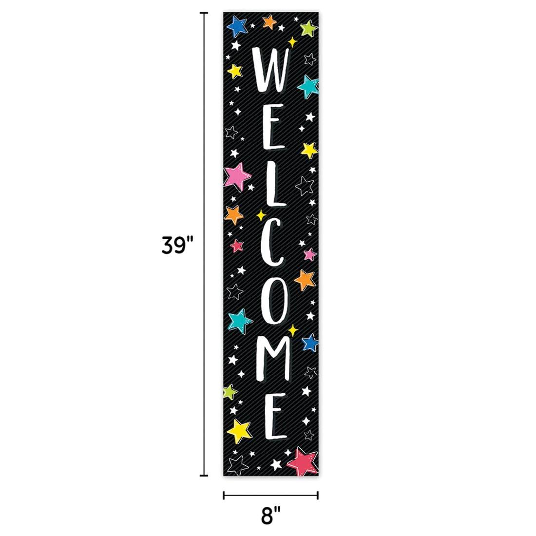 Welcome Banner from the Star Bright collection by Creative Teaching Press labeled with the measurements 39" x 8"
