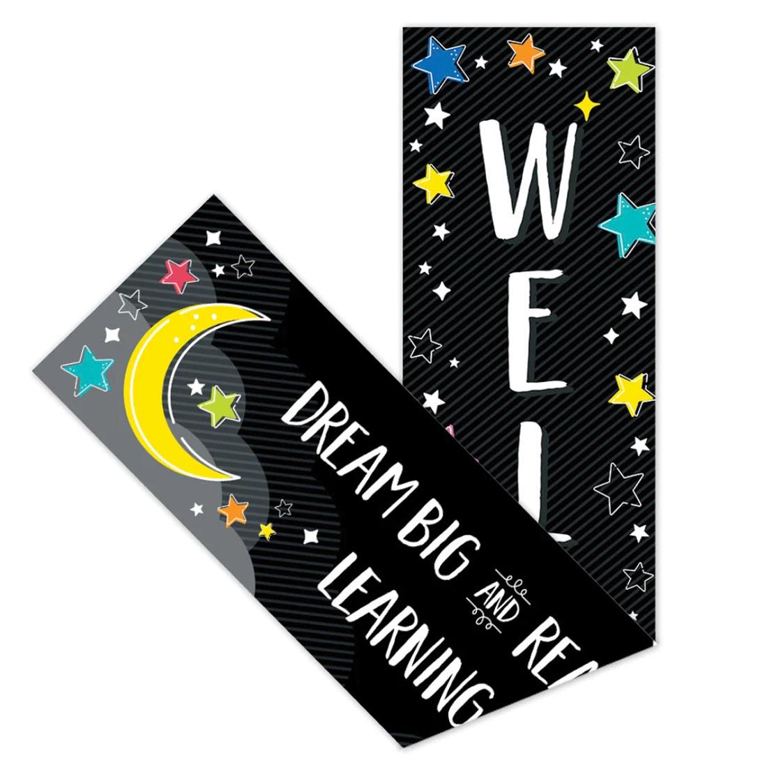 Welcome Banner from the Star Bright collection by Creative Teaching Press folded over to show both sides