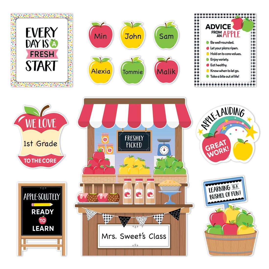 Bulletin Board Set from the Apple Time collection by Creative Teaching Press shown in use