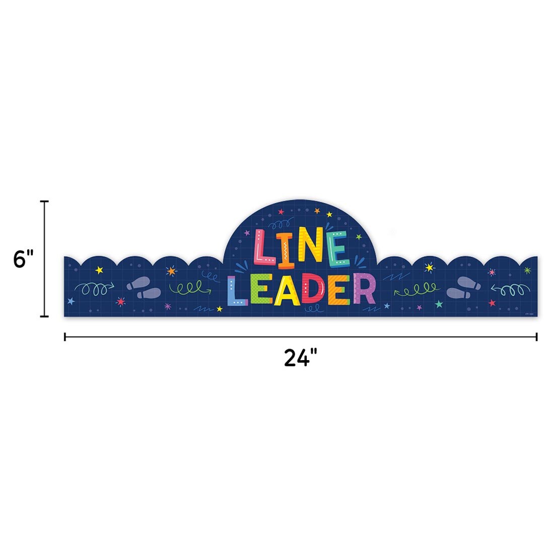 Line Leader Crown from the Core Decor collection by Creative Teaching Press labeled with measurements 6" and 24"